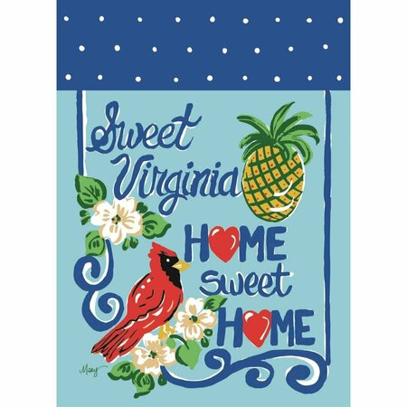 NUNC PATIO SUPPLIES 13 x 18 in. Home Sweet Home Virginia Burlap Garden Flag NU3468630